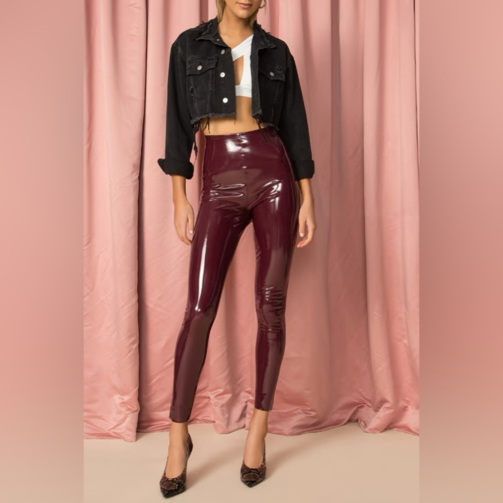 Commando Patent Leggings in Burgundy